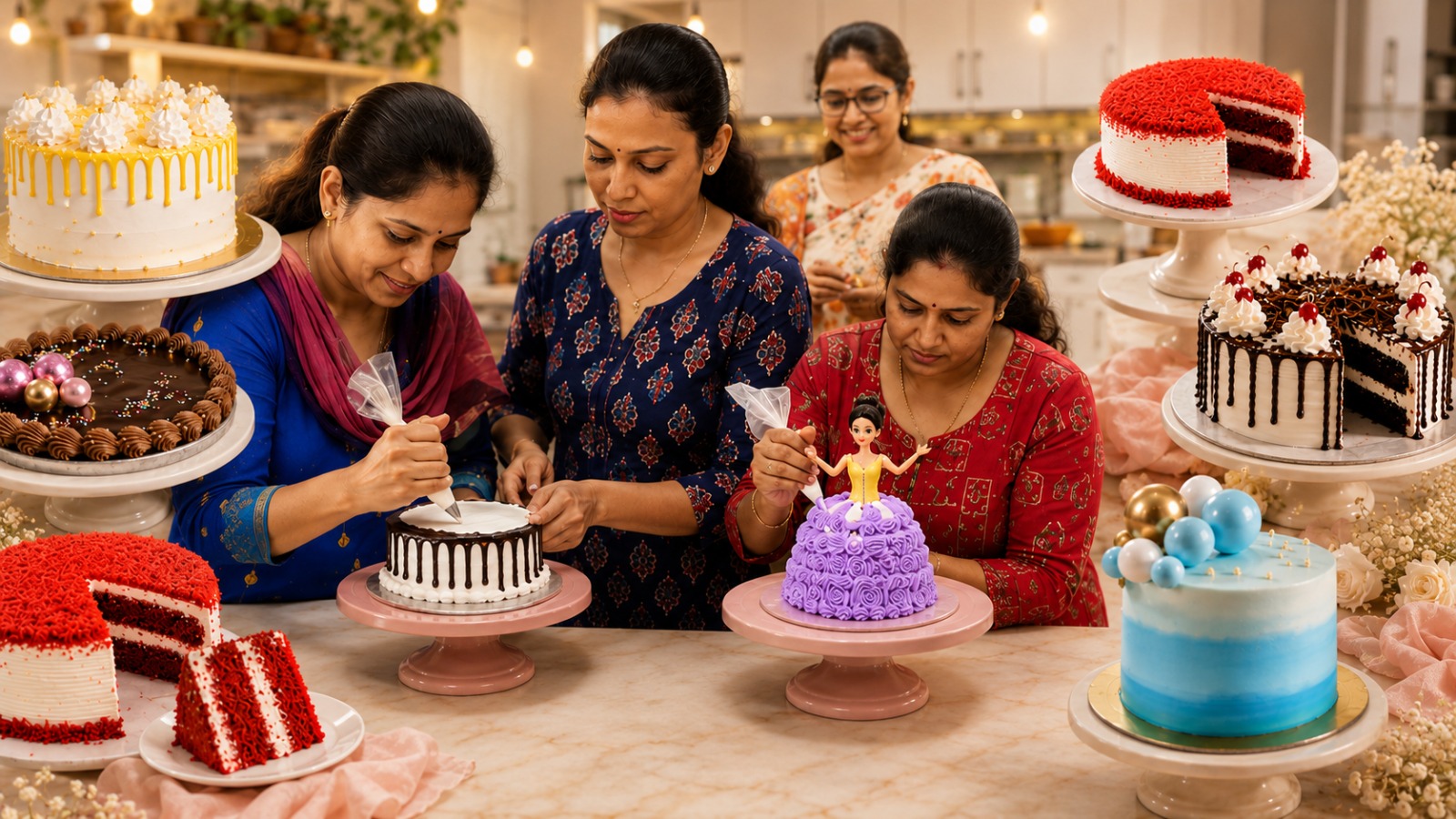 Cake Baking & Frosting Decoration